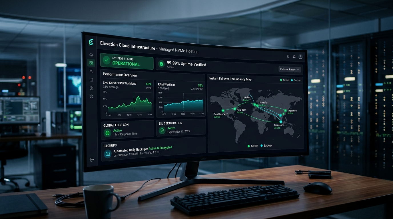 Elevation Creative Enterprise Cloud Hosting & Automated Backups Console